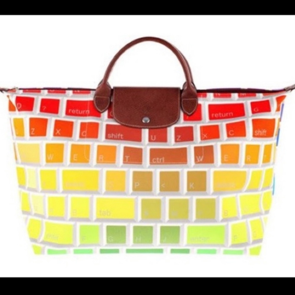 NWOT Jeremy Scott x Longchamp keyboard Le Pilage bag